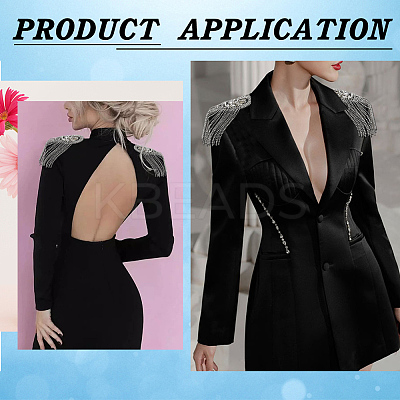 Fashion Iron Chain Tassel Epaulettes AJEW-WH0419-15P-1