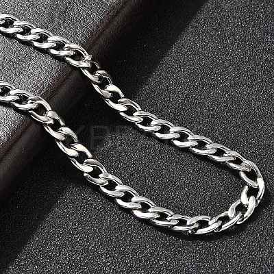 6MM 304 Stainless Steel Cuban Link Chain Necklaces for Women Men NJEW-B134-01C-P-1