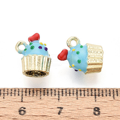 Rack Plating Alloy Enamel Charms PALLOY-N181-26KCG-01-1