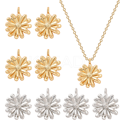 8Pcs 2 Colors Rack Plating Brass Charms KK-BC0010-38-1