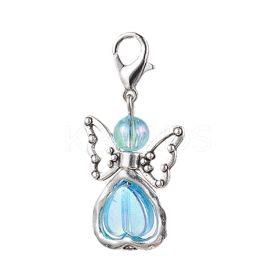 7Pcs 7 Colors Angel Acrylic Pendant Decorations X1-HJEW-JM01736-02-1
