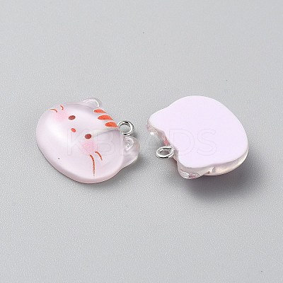 Transparent Resin Pendants for Hairpin Accessories RESI-WH0081-02B-1