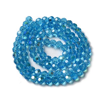 Electroplate Transparent Glass Beads Strands EGLA-A035-T6mm-L08-1