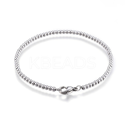 Tarnish Resistant 304 Stainless Steel Ball Chain Bracelets STAS-J023-10P-1