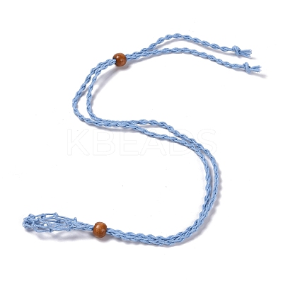 2 Colors 2PCS Adjustable Braided Waxed Cord Macrame Pouch Necklace Making MAK-PH0004-29-1