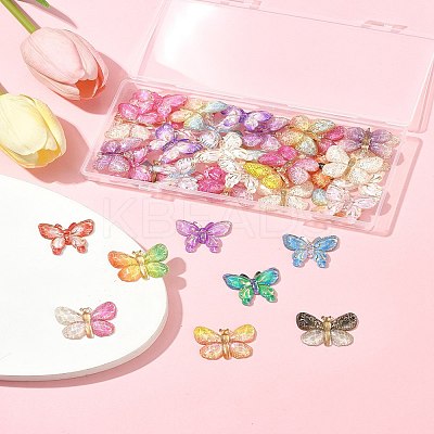 40Pcs 2 Styles Printed Translucent Acrylic  Pendants MACR-FS0002-04-1