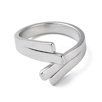 Non-Tarnish 304 Stainless Steel Cuff Ring RJEW-Q785-01P-1