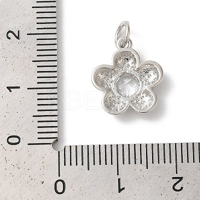 Rack Plating Brass Clear Cubic Zirconia Pendants KK-Z056-22P-1