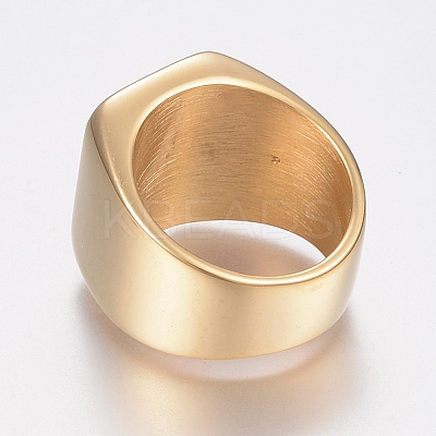 304 Stainless Steel Signet Band Rings for Men RJEW-G091-16-20mm-G-1
