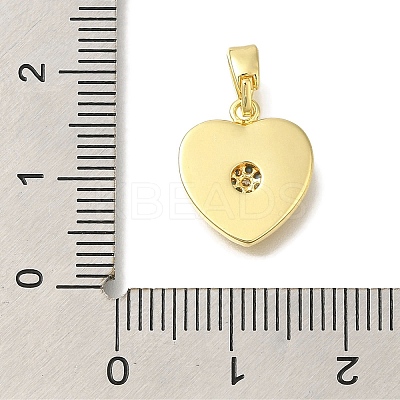 Brass Micro Pave Cubic Zirconia and Shell Pendants KK-K388-77G-02-1