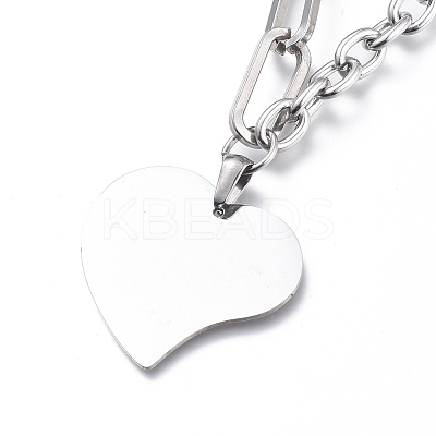 Non-Tarnish 304 Stainless Steel Paperclip Chains & Cable Chain Jewelry Sets SJEW-K153-14P-1