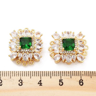 Brass Micro Pave Cubic Zirconia Magnetic Clasps KK-C066-06G-1