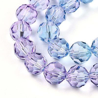 Baking Paint Transparent Glass Beads Strands LS-DGLA-A035-T8mm-A06-1