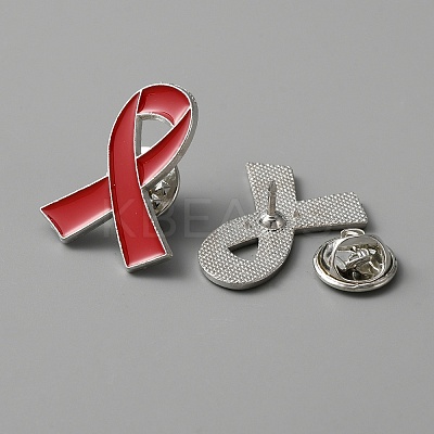 Awareness Ribbon Enamel Pin LS-JEWB-WH0029-29D-1
