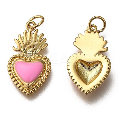 Golden Tone Brass Enamel Pendants X-KK-K750-01G-C-1