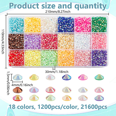 21600Pcs 18 Colors Half Round Opaque Resin Cabochons MRMJ-GO0001-10B-1