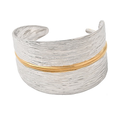 Two Tone 304 Stainless Steel Cuff Bangles SA-CBA90C5-02A-PG-1