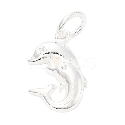 925 Sterling Silver Double Dolphins Charms STER-S009-09S-1