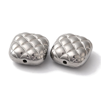 Non-Tarnish 304 Stainless Steel Waffle Beads STAS-I305-202P-1