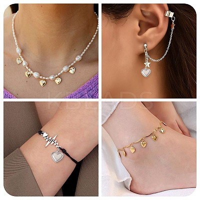 300Pcs 2 Style 304 Stainless Steel Charms STAS-PJ0001-38-1