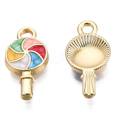 Golden Plated Alloy Enamel Pendants ENAM-T009-99-RS-1
