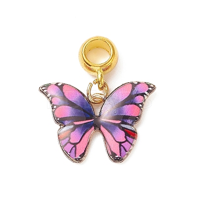 Butterfly Alloy Enamel European Dangle Charms PALLOY-JF01972-1