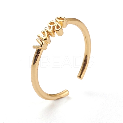 Constellation/Zodiac Sign Brass Cuff Rings RJEW-J074-05G-B-1