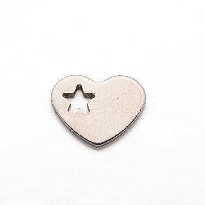 Non-Tarnish Heart with Star 304 Stainless Steel Charms X-STAS-M211-02-1