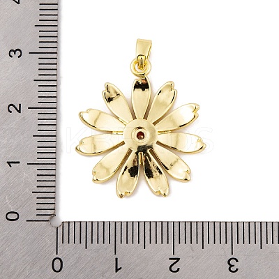 Rack Plating Brass Micro Pave Cubic Zirconia Pendants KK-K367-22G-02-1