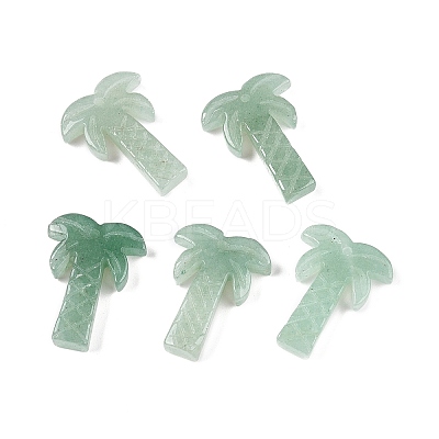 Natural Green Aventurine Coconut Tree Pendants G-N342-02H-1
