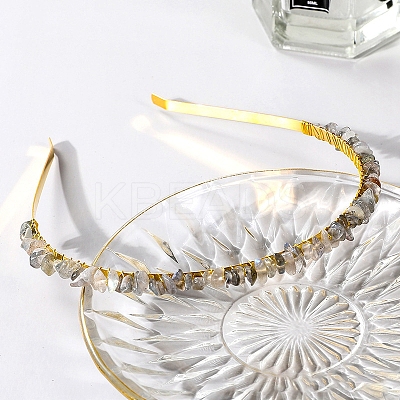 Wire Wrapped Natural Moonstone Chip Hair Bands PW-WG27230-05-1