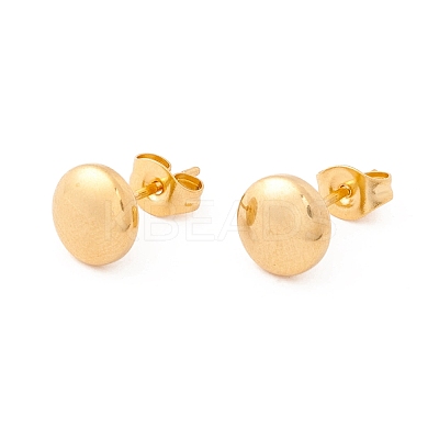 6 Pairs 304 Stainless Steel Flat Round Stud Earrings for Women EJEW-A067-20-1