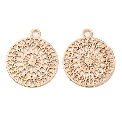 Long-Lasting Plated Brass Filigree Charms KK-K336-20KCG-1