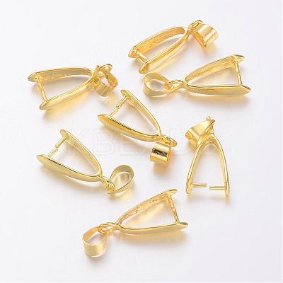 Brass Ice Pick Pinch Bails X-KK-D318-G-NR-1