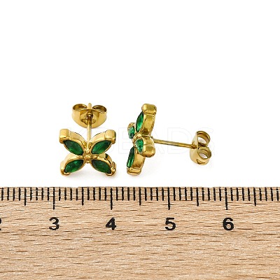 304 Stainless Steel Stud Earrings EJEW-C135-01G-02-1