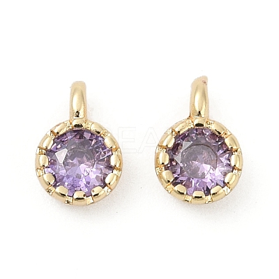 Brass Pave Cubic Zirconia Pendants KK-H204-03KCG-03-1