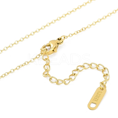Ion Plating(IP) 304 Stainless Steel Love Heart Tag Pendant Necklaces for Women NJEW-K276-30G-1