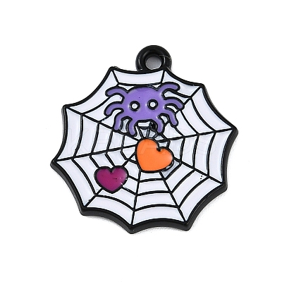 Halloween Theme Spray Painted Alloy Enamel Pendants PALLOY-D029-01B-RS-1