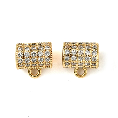 Brass Brass Micro Pave Cubic Zirconia Tube Bails LS-KK-M277-09E-G-1