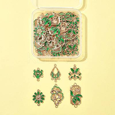 36Pcs 6 Styles Alloy Enamel Connector Charms FIND-FS0004-46A-1