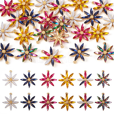 24Pcs 6 Colors Acrylic Rhinestone Pendants FIND-TA0002-79-1