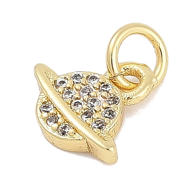 Brass Micro Pave Cubic Zirconia Pendants KK-Q028-31G-1
