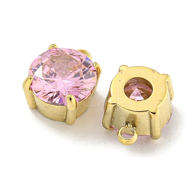 PVD Vacuum Plating Real 18K Gold Plated 304 Stainless Steel Cubic Zirconia Pendants STAS-L278-010G-02-1