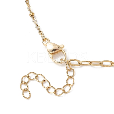 Natural Pearl Rice & 304 Stainless Steel Satellite Chain Paperclip Chain Necklaces for Women NJEW-JN05823-02-1