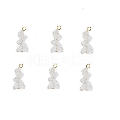 Natural Quartz Crystal Chip Pendants PALLOY-TAC0052-01-1