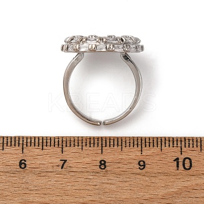 Brass Micro Pave Cubic Zirconia Cuff Rings RJEW-D323-02P-1