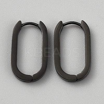 316 Stainless Steel Oval Hoop Earrings EJEW-WH0015-138B-EB-1