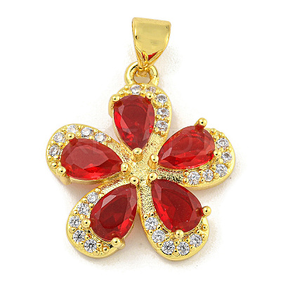 Rack Plating Brass Micro Pave Cubic Zirconia Pendants KK-G513-93G-01-1