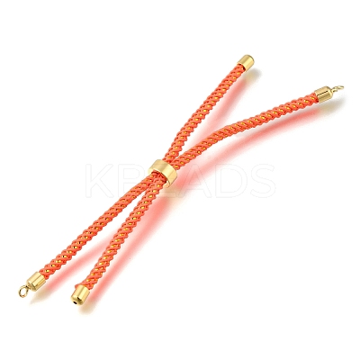 Braided Cotton Cord Slider Bracelet Making MAK-R001-01G-07-1
