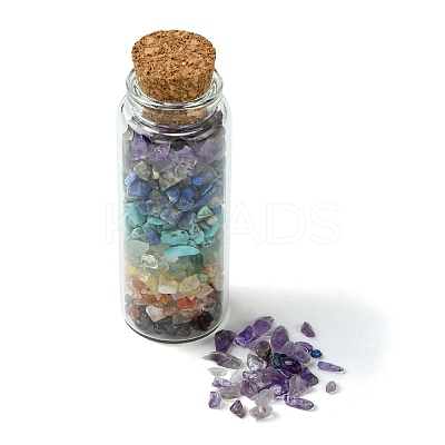 Glass Wishing Bottle Decoration AJEW-JD00012-02-1